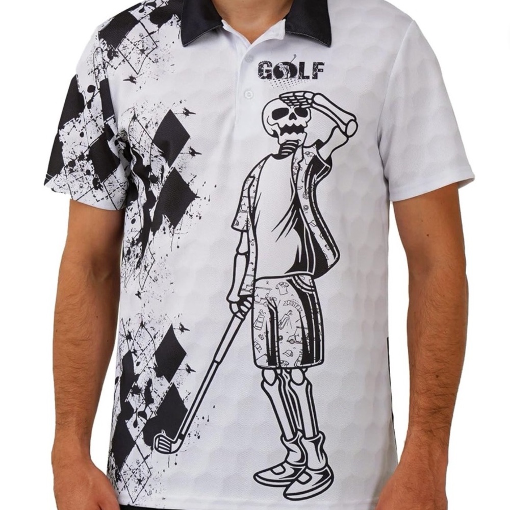 Golf Men's Black and White Graphic Shirt